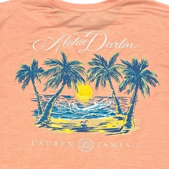 Women’s LJ By Lauren James Aloha Darlin’ Long Sleeve Shirt Size Medium Stretchy - Picture 6 of 9